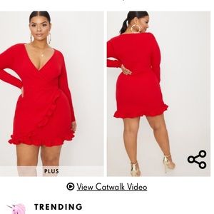 COPY - Pretty Little Thing Ruffle Wrap Dress